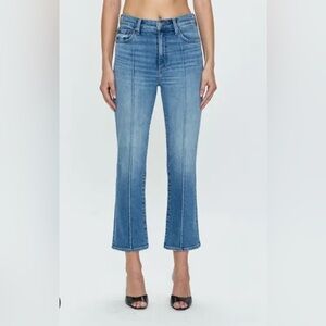 Pistola Lennon high rise boot crop denim, pintuck seam size 28/6